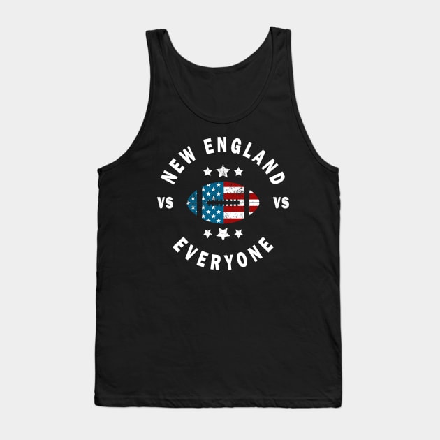 Funny Distressed New England VS Everyone Tank Top by CMDesign